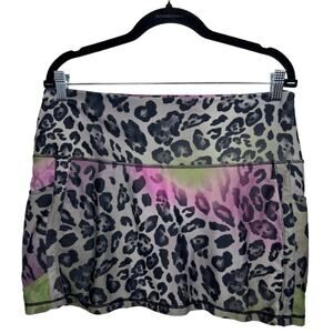 Skea Limited Blissful Skort Golf Tennis Olive Green Leopard Women's Active M